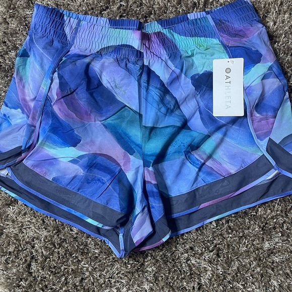 [Athleta] Make A Splash Printed Mesh Racer 4" Running Shorts Workout Size 1X - Picture 3 of 9